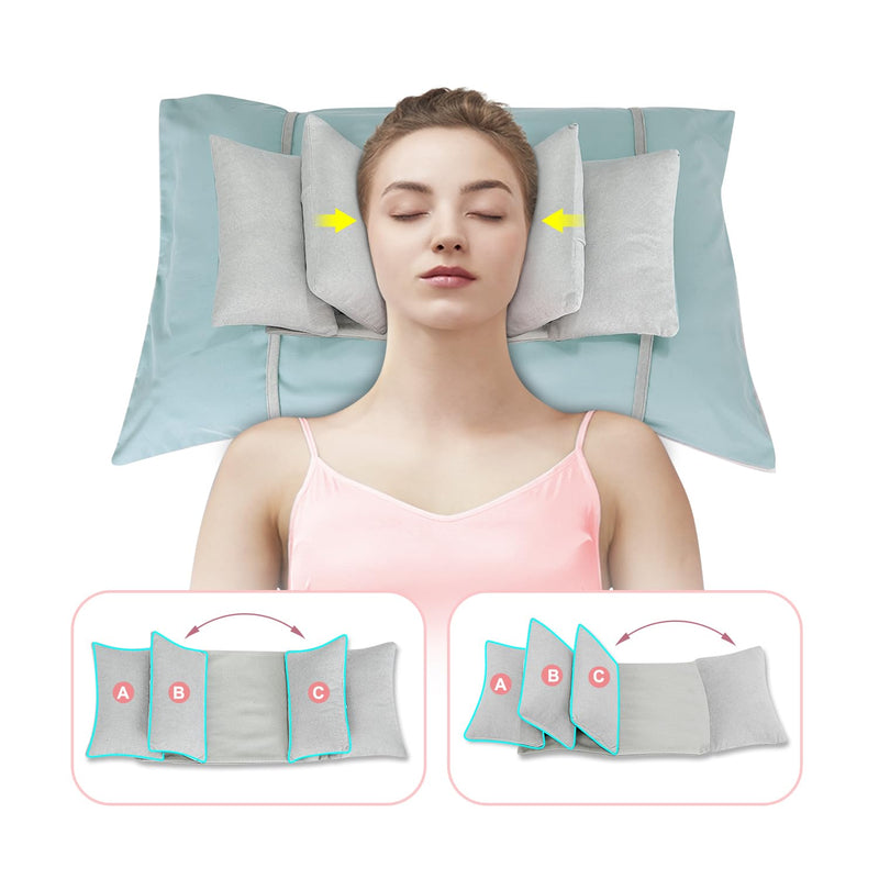 Anti Aging Pillow Beauty Anti Wrinkle for Face Sleeping Neck Stabilizer Back Sleep Trainer Post Face Surgery for Women Wrinkle Prevention Pillow Head Support Positioning Neck Upright Training Grey-polyester