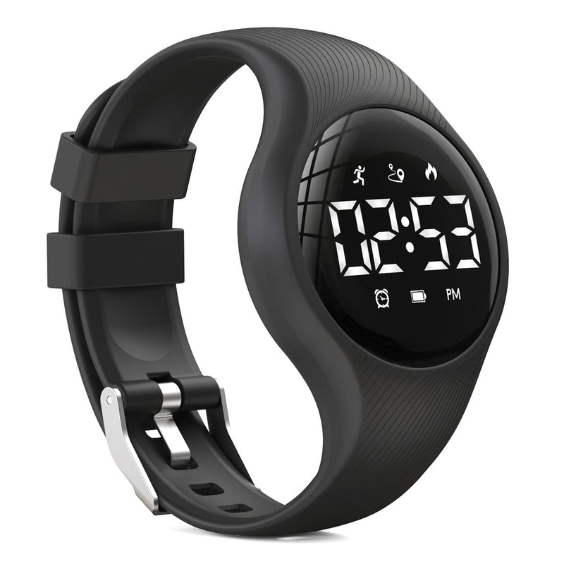 [Australia] - Kids Digital Pedometer Watch, Step Counting Watch, Fitness Tracker, Waterproof, Date/Alarm Clock/Timer, for Children Teens Boys Girls Women (Black) ‚Ä¶ Black 