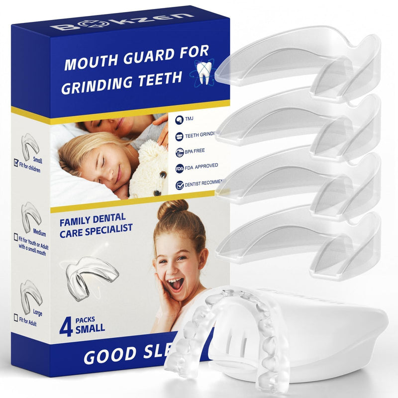 [Australia] - 4 Pack Kids Mouth Guard for Grinding Teeth, Custom Kids Night Guards for Clenching Teeth, Comfortable Child Dental Guard, Stops Bruxism, Tmj, Teeth Whitening Tray & Sports 