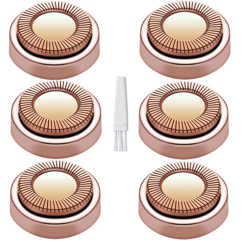 [Australia] - Facial Hair Remover Replacement Heads Gen 1 for Finishing Touch Flawless Facial Hair Removal,Effective Compatible with Flawless Shaver Tool for Women 18K Gold-Plated Rose Gold, 6 pcs,As Seen On TV. 6 Pcs Golden 