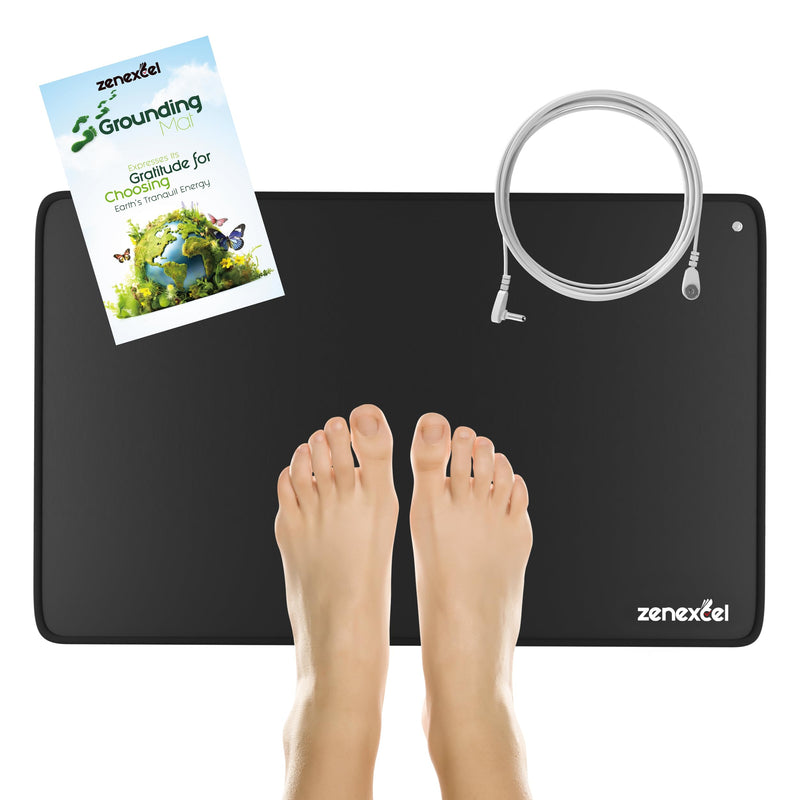 [Australia] - Grounding Mat | 24x16 Inches Large Earthing Pad for Relieving Anxiety, Stress & Inflammation | Versatile Ground Therapy for Working, Relaxing & Yoga | Earth Grounding Sheet for Bed & Desk S-24*16 Inch 