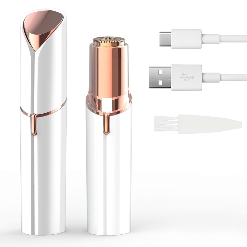[Australia] - Facial Hair Removal for Women, Portable Women Facial Epilator, Painless Electric Hair Removal Device for Face, Upper Lip & Chin, USB Rechargeable, White 