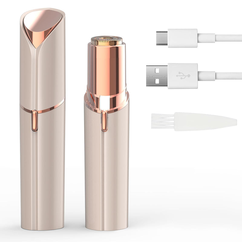 [Australia] - Facial Hair Removal for Women - Electric Painless Hair Removal Tool for Face, Lip & Chin, USB Rechargeable Rose Gold 
