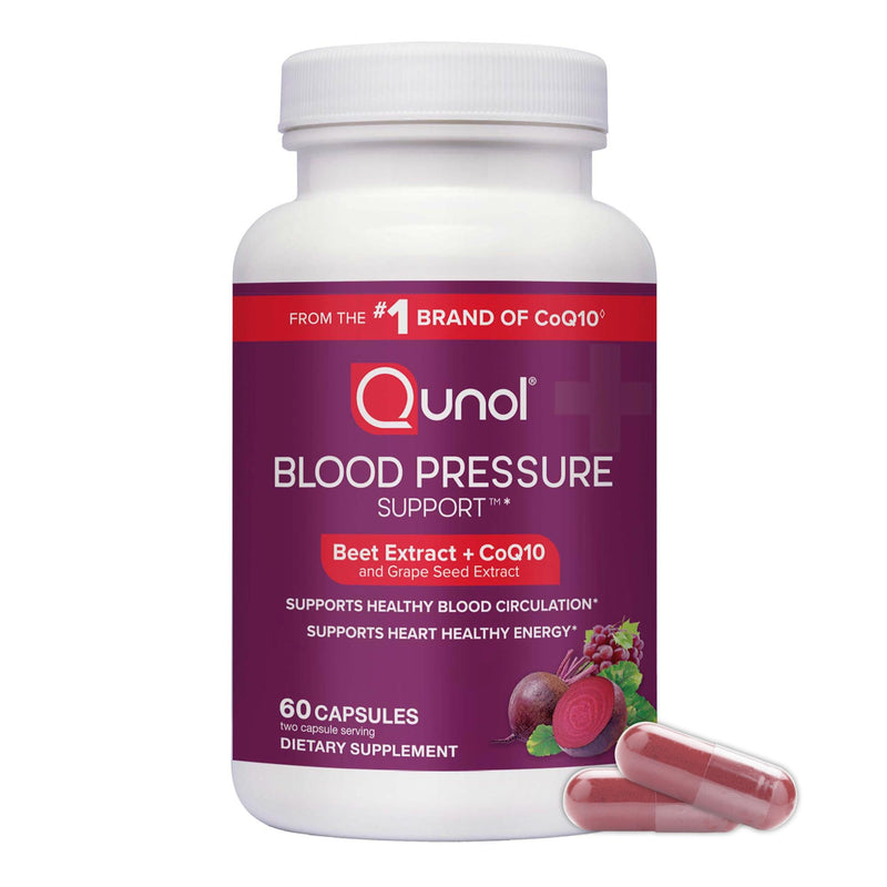 Qunol 3-in-1 Beet Roots Capsules with CoQ10, Blood Pressure Support, 60ct | Supports Healthy Blood Circulation & Heart Healthy Energy, From the #1 Brand of CoQ10, Vegetarian, No Synthetic Dyes Unflavoured 60 Count (Pack of 1)