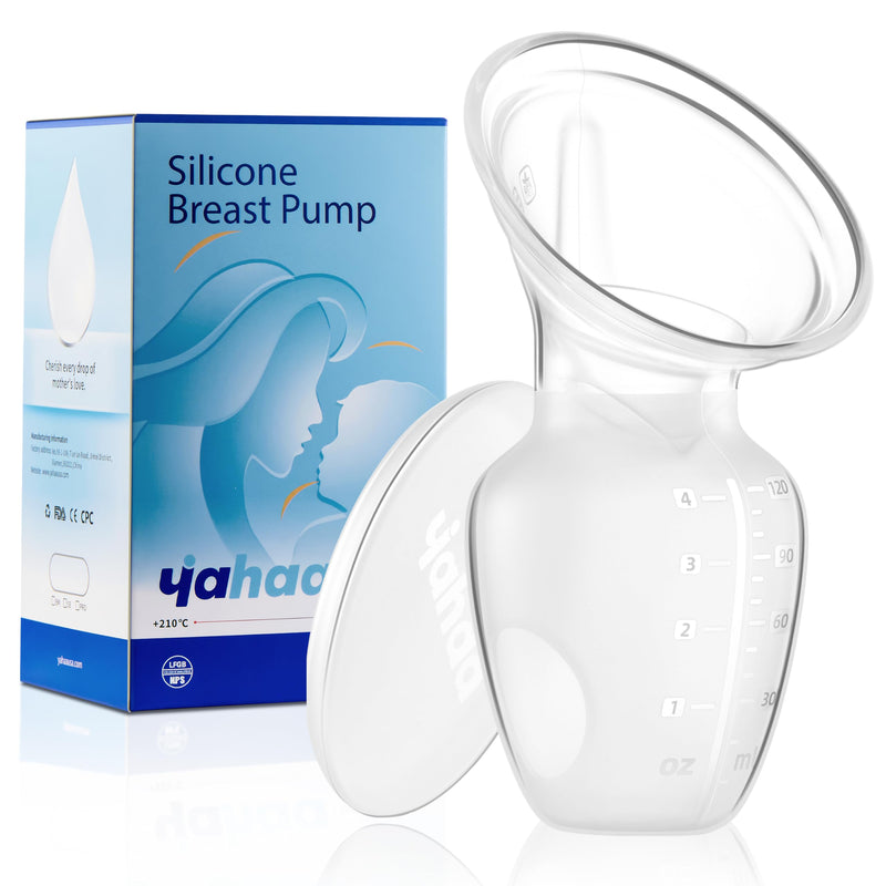[Australia] - Manual Breast Pump for Breastfeeding Essentials,Colostrum Collector with Spill Free Valve,Cap,Silicone,Clear,4oz Clear/4oz 