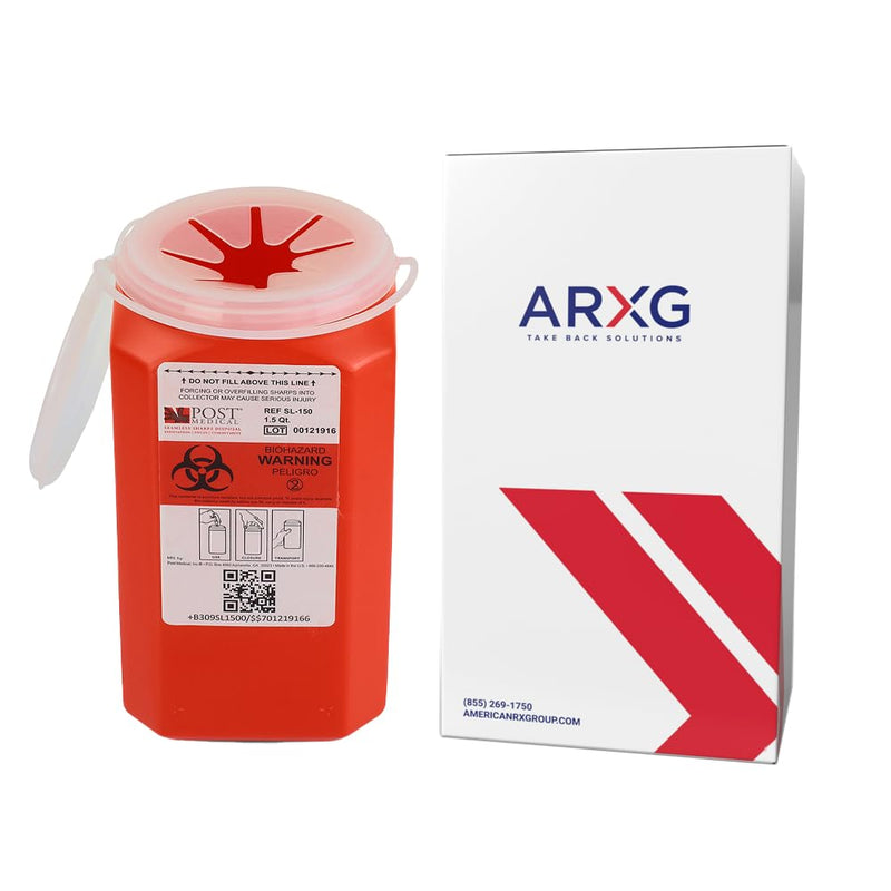 [Australia] - 1.5qt (1PK) Mail-in Take Back Sharps Containers with Destruction Services for Safe & Environmentally-Responsible Needle Disposal | Home, Personal, Travel, and Professional Use 1.5qt (1PK) 