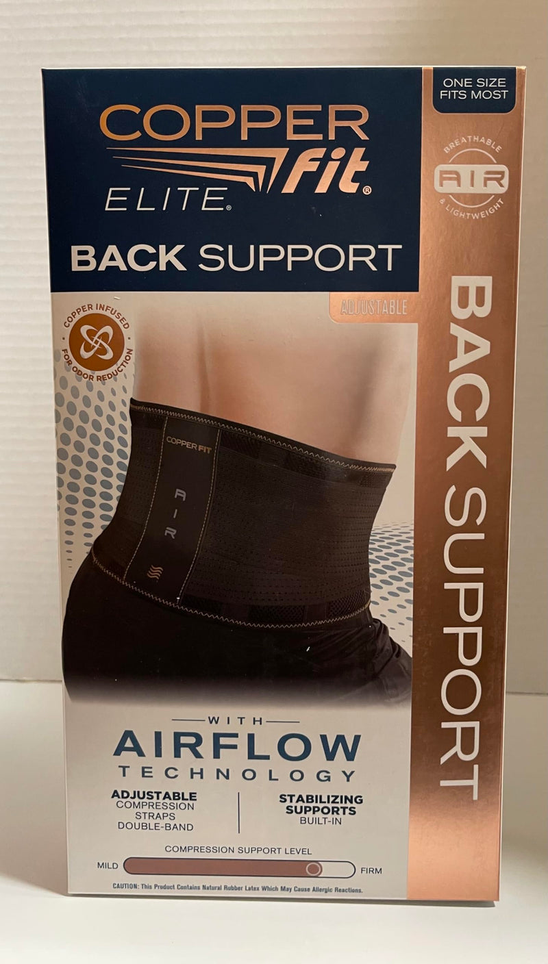 [Australia] - Copper Fit Elite Air Back Support Brace with Airflow Technology, Adjustable Compression Straps, Double Band, One Size Fits Most 