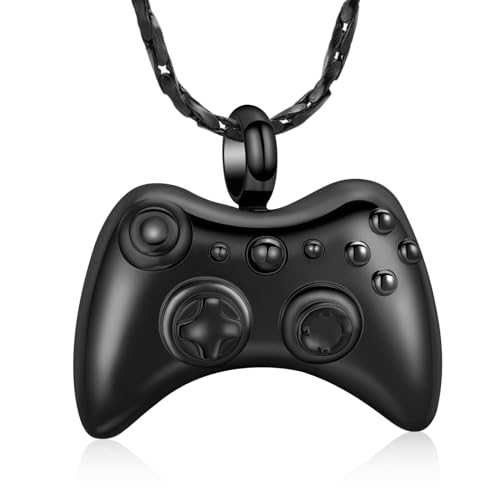 Imrsanl Game Controller Urn Necklace Cremation Jewelry for Ashes Black