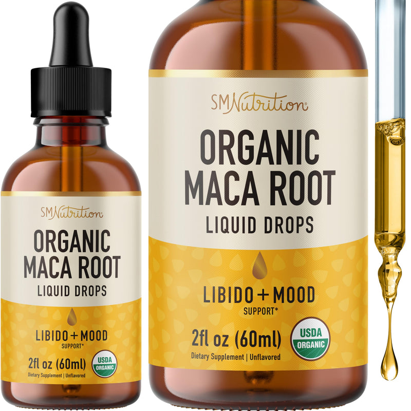 [Australia] - Maca Root Liquid Drops for Organic Energy Support for Women & Men | 2 Fluid Ounces | Support Hormone Balance, Mood, Energy & Fitness | Organic Maca Root for Women & Men | 4-Month Supply, 120 Servings Maca Drops 