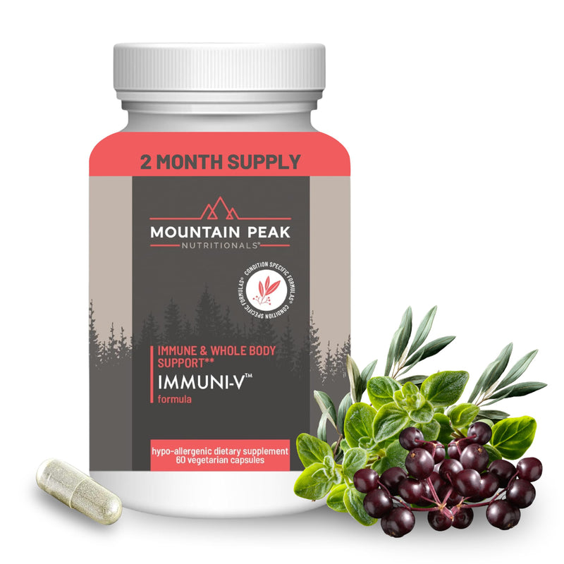 Mountain Peak Nutritionals Immuni-V Humic Acid Olive Elderberry 60ct | Humic Acid, Olive Extract & Elderberry; Natural Antioxidant Booster for Immune System & Whole-Body Support; Vegetarian