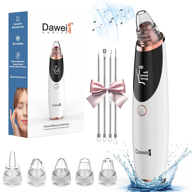 [Australia] - Blackhead Remover Pore Vacuum for Face & Nose – Deep Cleansing Blackhead Remover Tools with 3 Suction Levels, 5 Replaceable Tips, USB Rechargeable Pore Cleaner 