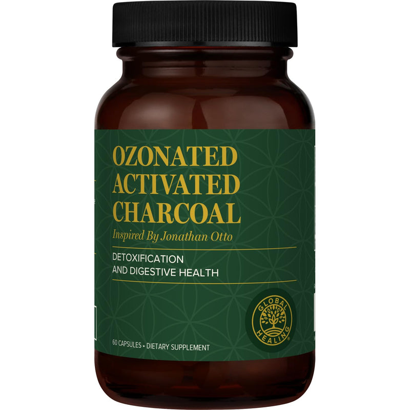 [Australia] - Global Healing Ozonated Activated Charcoal Powder - Advanced Digestive Detox That Adsorbs Internal Unwanted Compounds - Helps Relieve Occasional Gas Discomfort - 60 Activated Charcoal Pills 