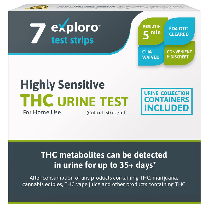 [Australia] - Highly Sensitive at Home Marijuana Drug Test Kit, THC Drug Test Kit Marijuana/Weed, THC Drug Test Urine, Easy Home Drug Test Marijuana/THC Substance Abuse, 7 THC Test Strips/Sticks, 50 ng/ml 