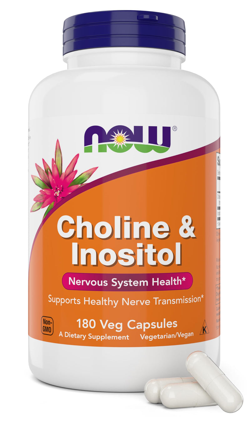 [Australia] - NOW Choline & Inositol, 180 Veg Capsules 180 Count (Pack of 1) 