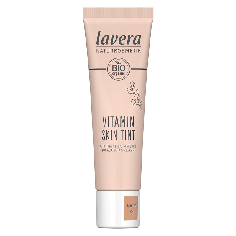 lavera Vitamin Skin Tint Light 01 - Foundation - fresh complexion & natural finish - conceals fine imperfections - vegan - natural cosmetics - 1 Fl Oz Tanned 03