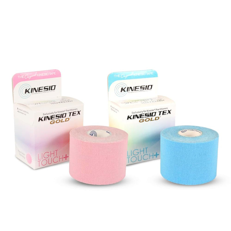 Kinesio Taping - Elastic Therapeutic Athletic Tape Tex Gold Light Touch Bundle - Sakura Pink & Ajisai Blue – 2 in. x 16.4 ft - 2 Rolls