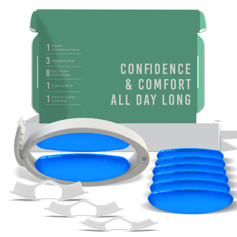 [Australia] - Wiesner Incontinence Clamp Value Pack Kit = Wiesner Clamp + Replacement Pads - Wiesner Male Incontinence Clamp - 3 Adjustable Sizes - Comfort & Confidence All Day Long - Best Penile Clamp! 