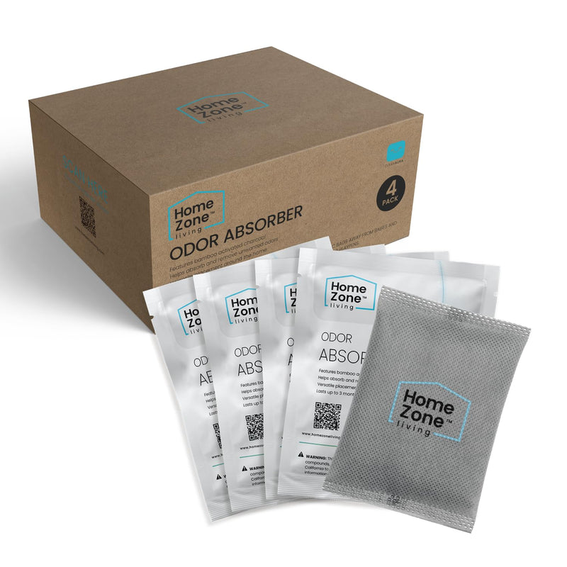 [Australia] - Home Zone Living CleanAura Deodorizing Bamboo Activated Charcoal Filter Bag Set of 4 Replacement CleanAura Filters 