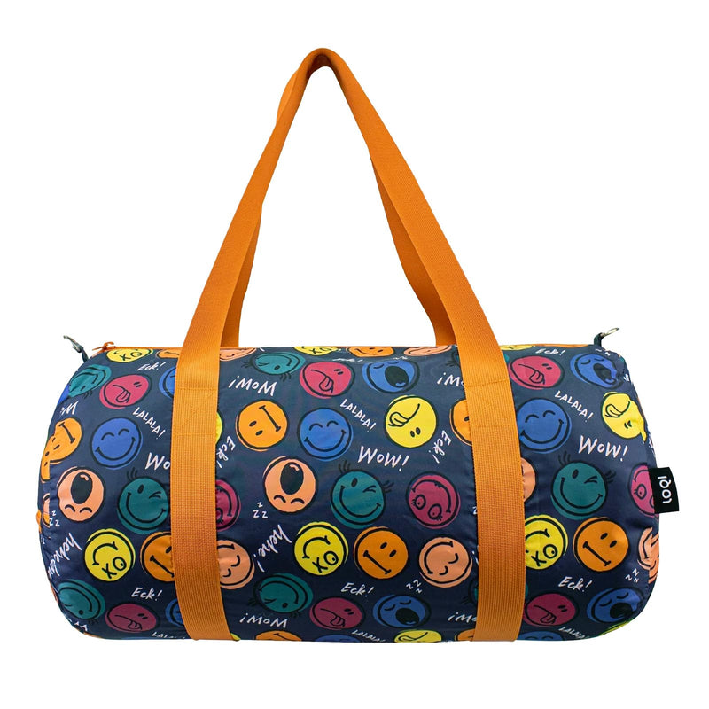 LOQI SMILEY Boys and Girls Recycled Weekender, Duffle Bag, Travel Carry-On Bag, Overnight Bag