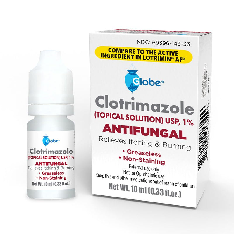 [Australia] - Globe 1% Topical Clotrimazole Solution 10ml Bottle (0.33 Fluid Ounce Liquid) for Athlete‚Äôs Foot, Jock Itch, Ringworm Fast-Acting Relief- Extra Strength Formula for Itching,Irritation & Skin Protection 