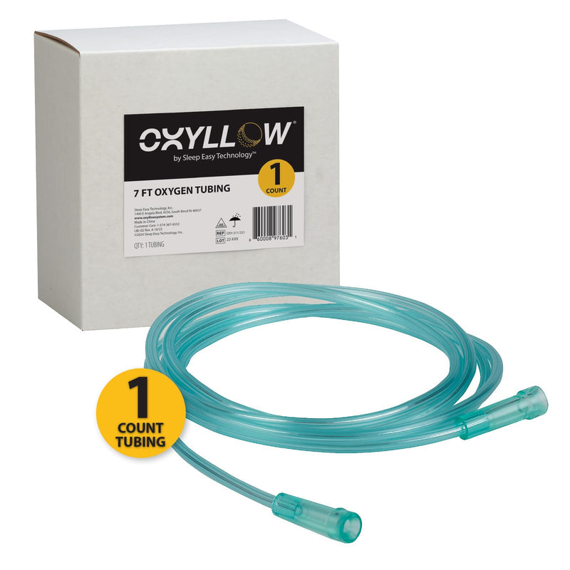 [Australia] - Premium 7 FT Oxygen Tubing | 1-Count | 6-Channel Kink-Resistant Air Flow | High-Visibility Green Tint | Universal End Connectors | Durable, Medical Grade Oxygen Therapy Accessory 