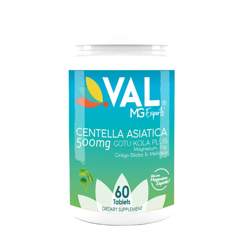 [Australia] - VAL Gotu Kola + Magnesium Citrate & Centella Asiatica | Focus, Calm & Circulation Support* | 60 Vegan Tablets | Non-GMO, Gluten-Free, USA Made 60 Count (Pack of 1) 
