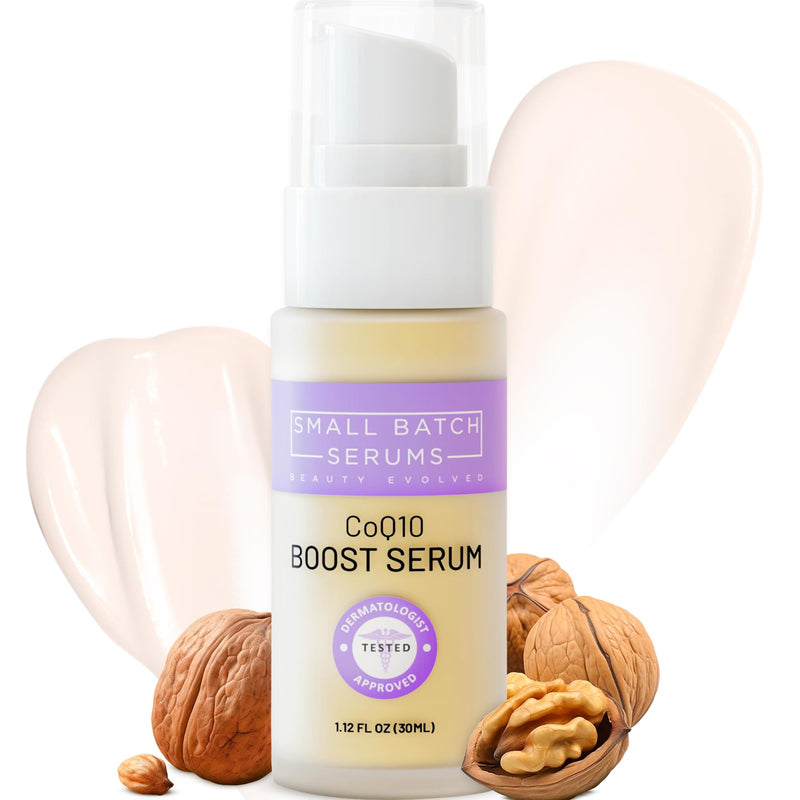 CoQ10 Pure Boost Glowing Face Serum - Coenzyme Q10 Serum with Hyaluronic Acid & Vitamin E for Enhanced Anti Aging Skin Care - Hydrating Hyaluronic Acid Facial Serum - Made in USA CoQ10