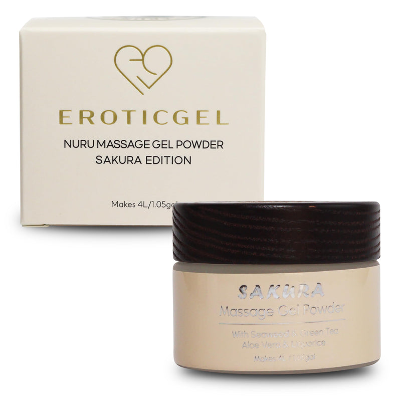 [Australia] - Sakura Edition Nuru Massage Gel Powder 40g | Aloe Vera, Seaweed, Liquorice, & Green Tea | Made in Japan | Paraben & Glycerine Free | Makes 1.05 gal |Unscented, Colorless and Tasteless Sakura Vegan - 40g 