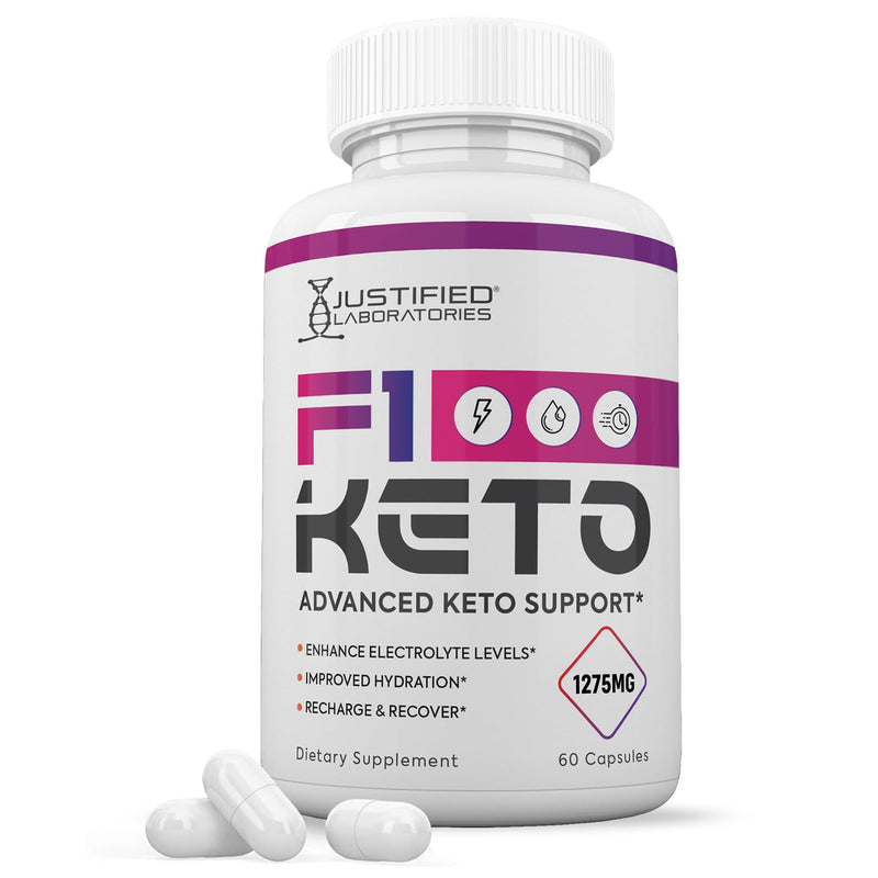 [Australia] - F1 Keto Pills 1275MG New & Improved Formula Contains Apple Cider Vinegar Extra Virgin Olive Oil Powder Green Tea Leaf 60 Capsules 