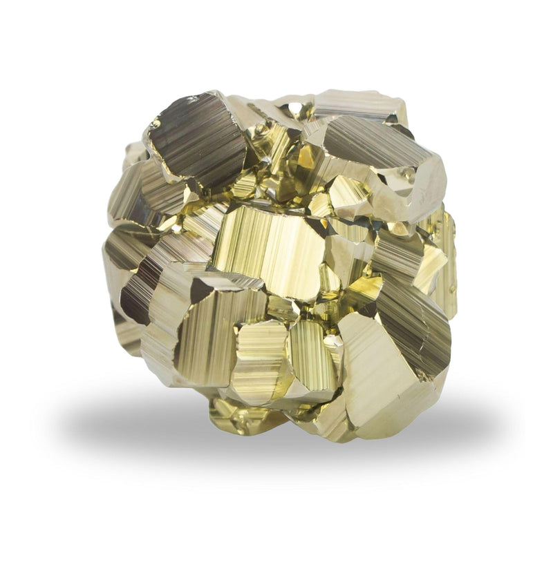 Natural Pyrite Crystal from Peru - Brilliant Cubic Spiritual Crystal Stone | Features authentic octahedral or pyritohedral formations. Iron Pyrite Stone for collections, decor, and jewelry making. 7 to 8 oz