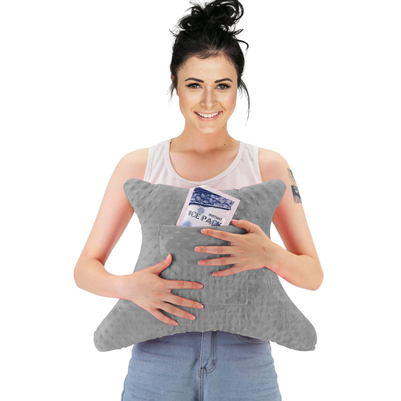 [Australia] - Hysterectomy Pillow with Pocket, Hysterectomy Recovery Abdominal Pillow, Post Surgery Pillow for Abdomen, C-Section Recovery Pillow, Mastectomy, Tummy Tuck, Hernia, Abdominal Surgery Must Haves Grey 