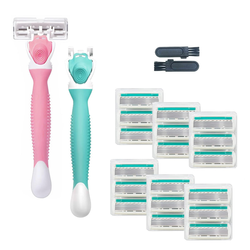 [Australia] - Razors for Women Sensitive Skin，6 blade Lady Shaving Razor for Women, Women’s razors for Shaving Including 1 Travel Razors for Women with 19 Blade Refills 