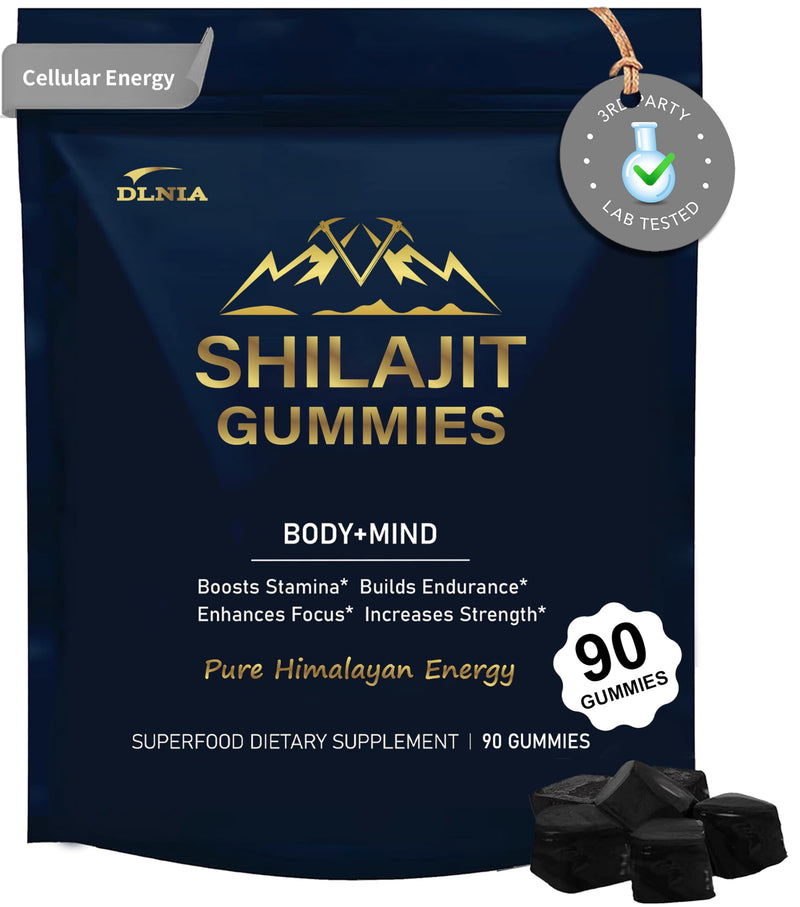 [Australia] - Shilajit Gummies with Ashwagandha, Seamoss, Turmeric - Organic, Zero Sugar & Vegan-Friendly Himalayan Shilajit for Men & Women - Energy, Calm Cosrtisol, Sleep, Immune Support & Overall Health 1 Count (Pack of 90) 