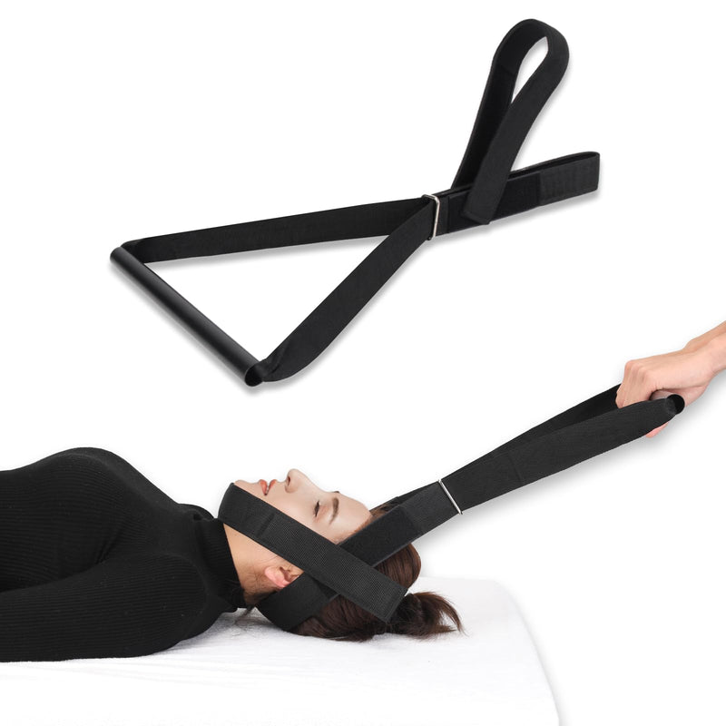 [Australia] - Neck Stretcher Strap, Neck Strap Cervical Traction Device for Neck Pain, Spine Chiropractic Decompression Tool with Comfortable Handle and Chin Belt 