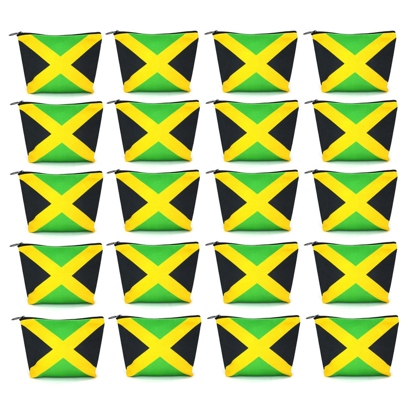 Canvas Makeup Bag Travel Toiletry Bag Makeup Bag for Women Girls Jamaica Flag Reggae(Jamaican-20PCS) JA-20