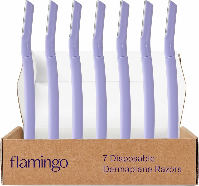 Flamingo Dermaplane Razor, Face Razors for Women, Disposable, 1 count, Pack of 7 Lilac 1 Count (Pack of 7)