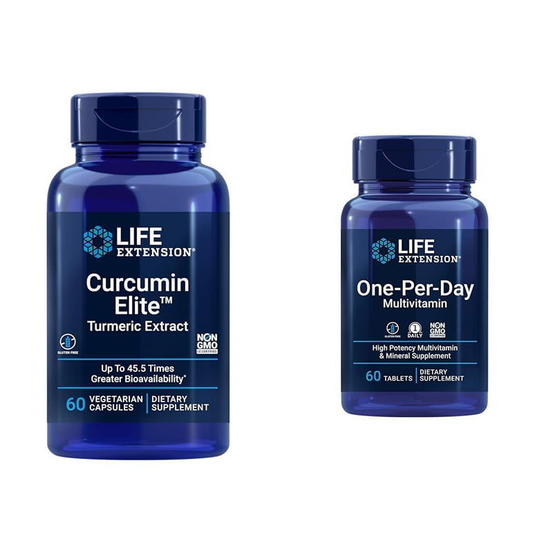 Life Extension Curcumin Elite Turmeric Extract, Promotes a Healthy inflammatory Response & One-Per-Day Multivitamin – Packed with Over 25 Vitamins