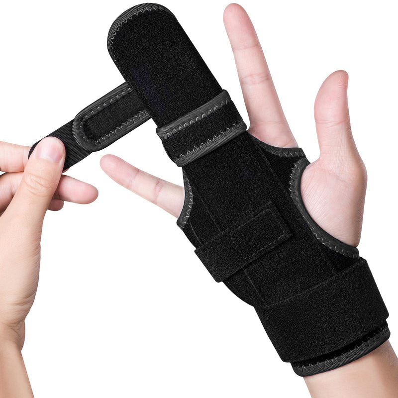 [Australia] - Trigger Finger Splint: Support the Middle, Index, little or Ring Finger, Hand Splint Brace-Treating Hand Fractures, Arthritis, Mallet Finger or Metacarpal Fractures (Right Hand) Large/X-Large Black-Right 