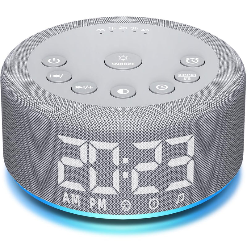[Australia] - 【3 in 1】Sound Machine Alarm Clock Night Light White Noise Machine with 27 Sleeping Sounds for baby Kids Adults 32 Level Volume Auto Off Timer Memory Function Digital Clock with 30 Wake Up Sounds Gray 