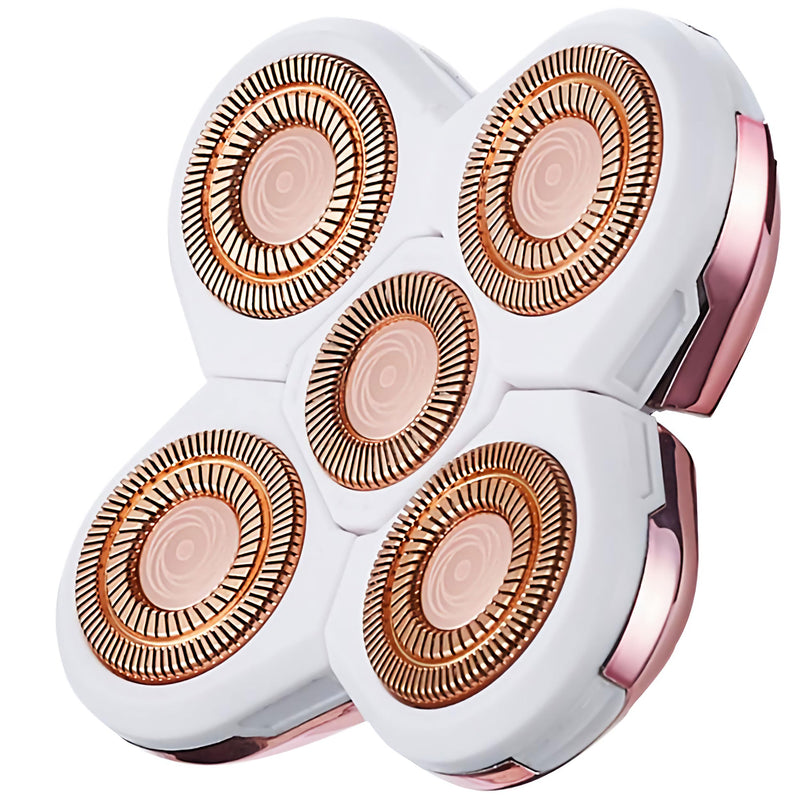 Women's Electric Shaver Replacement Heads, Face & Body Razors, White