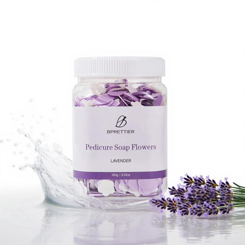 [Australia] - Pedicure Soap Flowers Foot Soak Petals Sheet for Softens Dead Skin Moisturizing Relaxing Spa Feet Birthday Pedi Nail Party (Lavender) Purple 