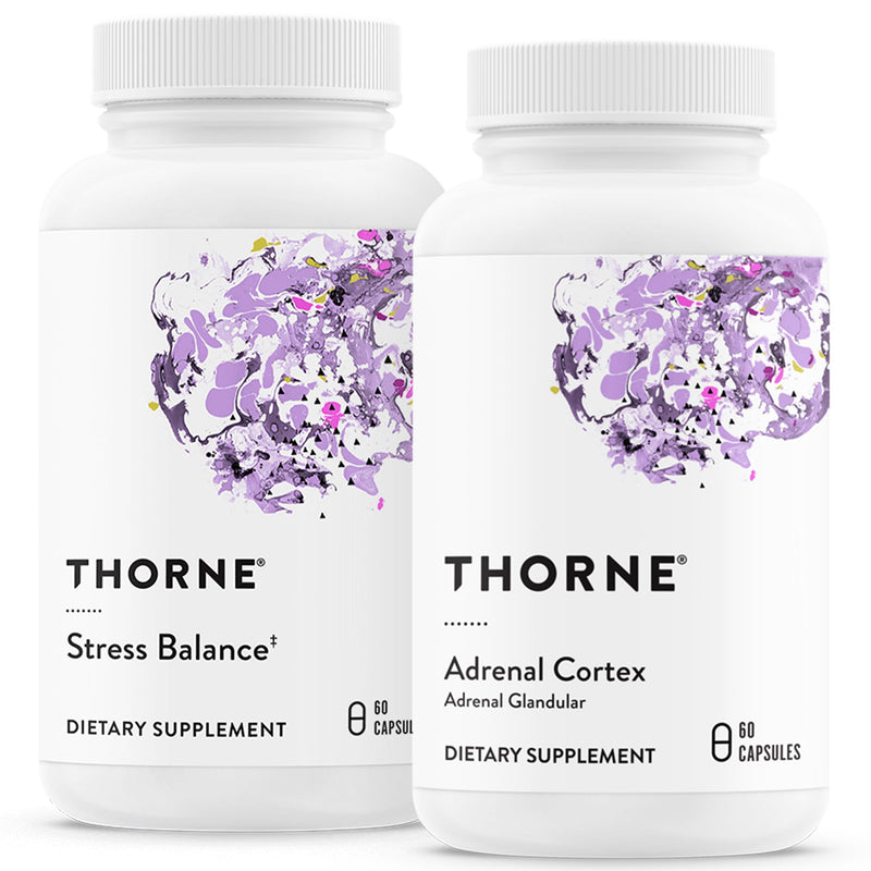 THORNE - Adrenal Support Bundle - Stress Balance & Adrenal Cortex Combo - Stress Balance and Adrenal Cortex - 30 to 60 Servings