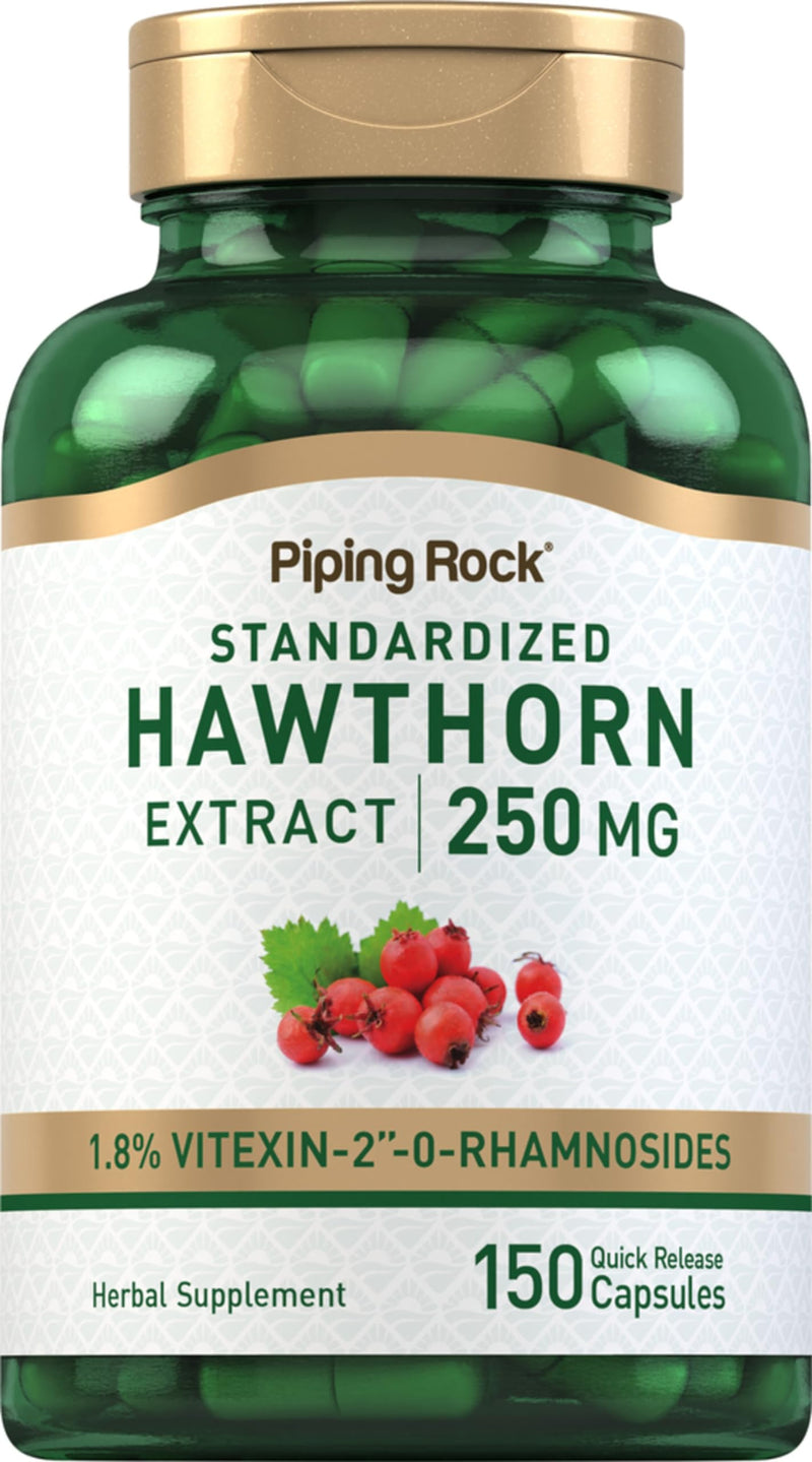 [Australia] - Piping Rock Hawthorn Berry Extract 250mg | 150 Capsules | Non-GMO & Gluten Free Supplement 