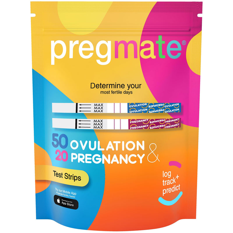 Pregmate 50 Ovulation and 20 Pregnancy Test Strips Predictor Kit