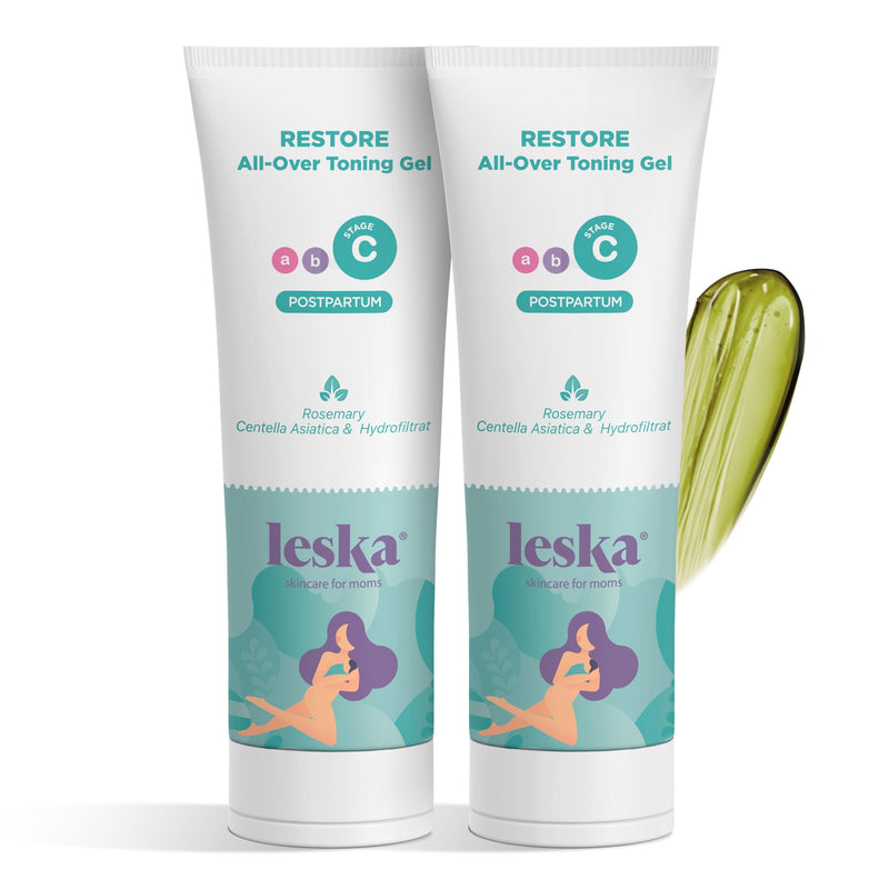 [Australia] - Leska Maternity Stage C Set 2-Pack Bundle | RESTORE All-Over Toning Gel l (Postpartum) | Part of a Complete 3-Stage Pregnancy Skincare System (Set of 2, 4oz each) Toning Gel (2-Pack) 