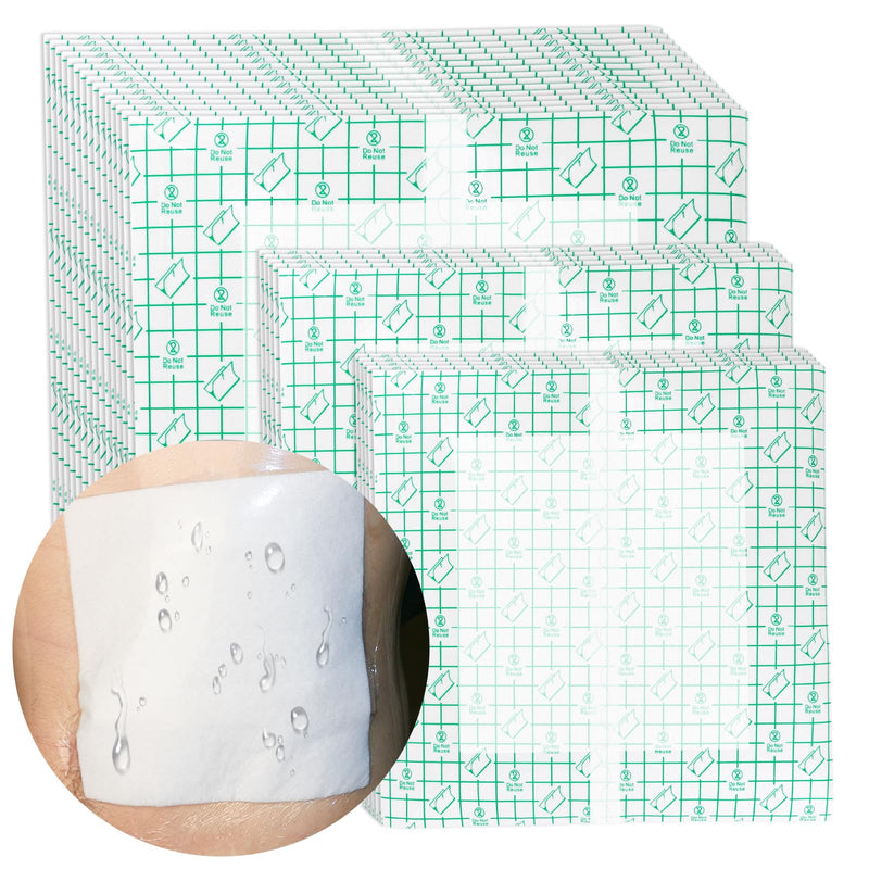 [Australia] - 25 Pcs Waterproof Ostomy Bag Shower Cover 10"x10", Stoma Bath Protector Shield Film Adhesive Dressing Bandage for Ostomy Supply Guard Accessory 