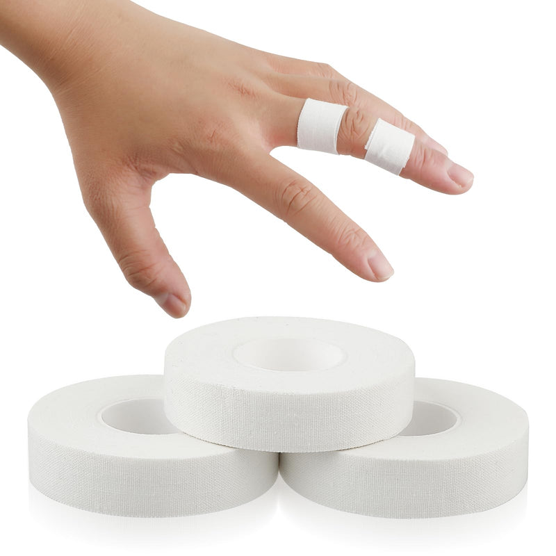 [Australia] - Finger Tape, 0.5 Inch x 10 Yard White Athletic Tape Extra Strong Adhesive, 3 Rolls Sport Tape, Medical Tape, Foot Tape for Rock Climbing, Grappling, Basketball, Lifters and BJJ Finger Tape 1 Count (Pack of 3) 