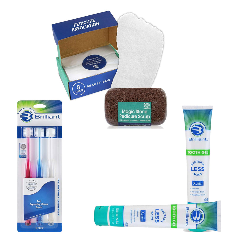 [Australia] - HartFelt Foot Care and Brilliant Oral Care Bundle with Face Scrub, Adult Soft Toothbrush and Toothpaste… 