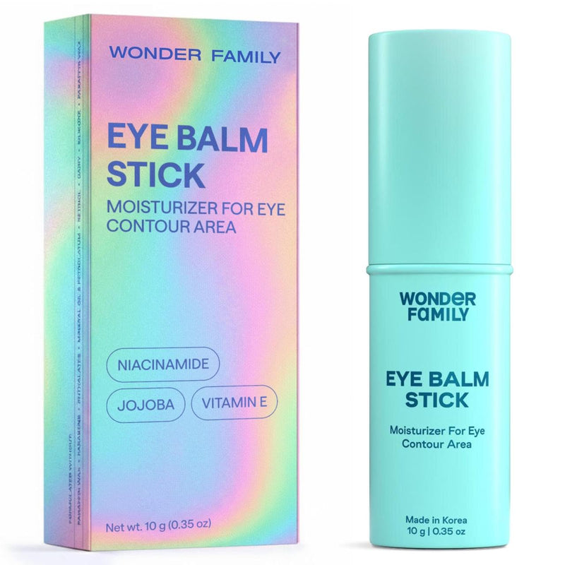 WONDER FAMILY Under Eye Balm Stick - Hydrating Eye Cream for Dark Circles and Puffiness, Wrinkles and Fine Lines - Moisturizing Korean Skin Care with Niacinamide, Vitamin E