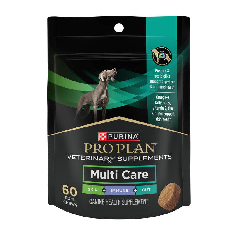 Purina Pro Plan Veterinary Supplements Multi Care Dog Supplements, Skin, Gut, and Immune Support for Dogs 60 Count (Pack of 1)